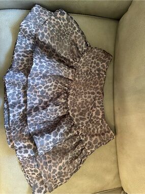 Vici Mini ruffle Skirt in Brown Leopard Print